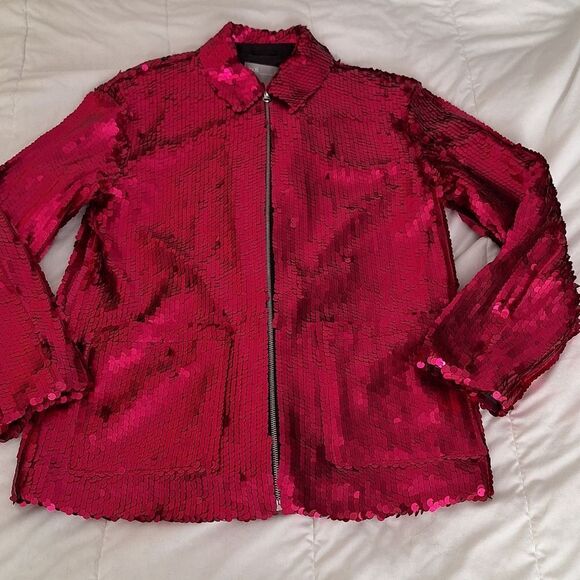 Asos Sz 8 hot pink sequin blazer jacket - Picture 9 of 9